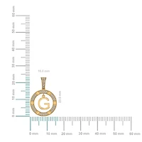 10K Yellow Gold Round Diamond G Letter Initial Pendant 1/5 Cttw