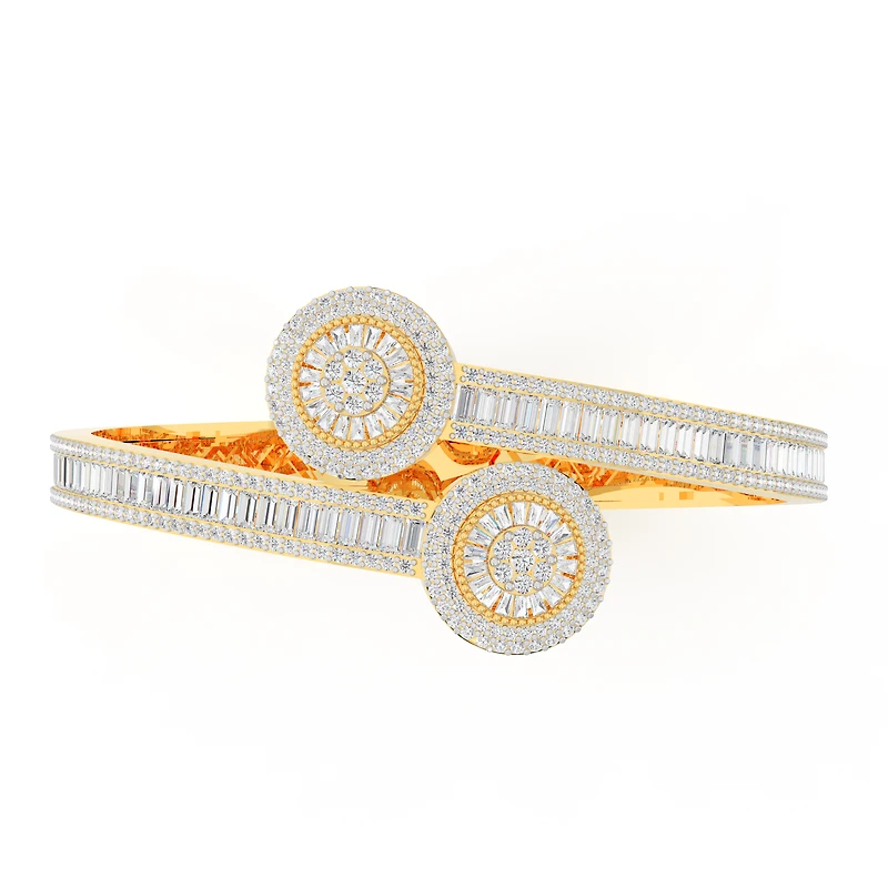 10K Yellow Gold Designer Baguette Bracelet 7 Cttw