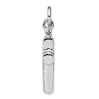 Sterling Silver Rhodium-plated Polished Cross Ash Holder Pendant