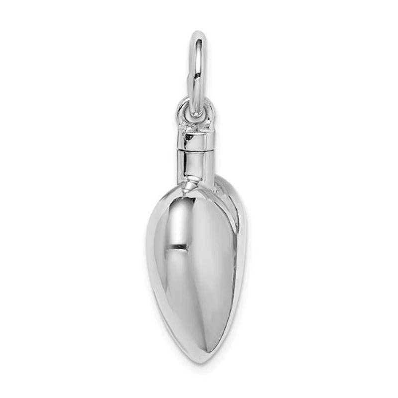 Sterling Silver Rhodium-plated Polished Heart Ash Holder Pendant