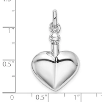 Sterling Silver RH-plated Polished Screw Top Ash Holder Pendant