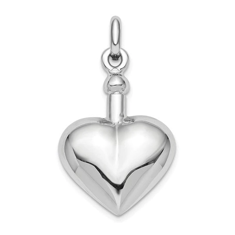 Sterling Silver RH-plated Polished Screw Top Ash Holder Pendant