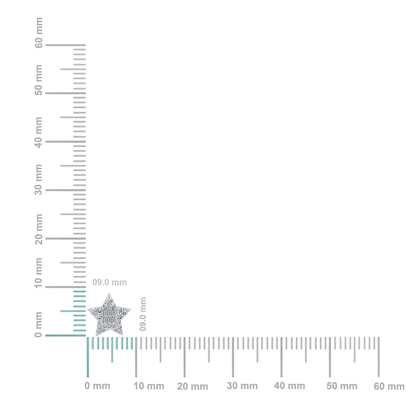 10K White Gold Round Baguette Diamond Star Shape Stud Earrings 1/4 Cttw