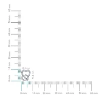 10K White Gold Double Heart Designer Earrings 1/5 Cttw