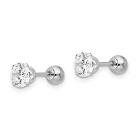 Madi K Polished Reversible CZ & Ball Earrings