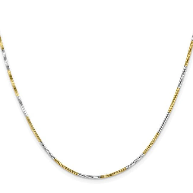 Chisel Two-tone Brass & Sterling Silver Snake Chain