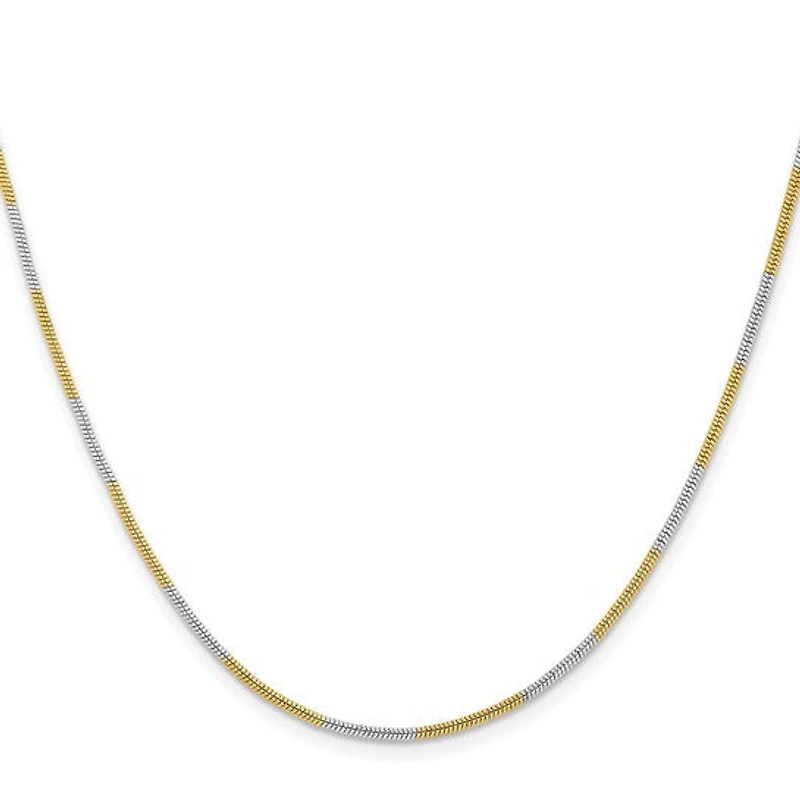 Chisel Two-tone Brass & Sterling Silver Snake Chain
