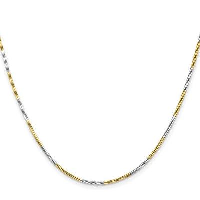 Chisel Two-tone Brass & Sterling Silver Snake Chain
