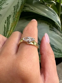 The East-West Marquise Lab Grown Diamond Ring