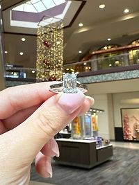 2.12 Carat Emerald Cut Lab-Grown Diamond Ring 14KT White Gold Size 7