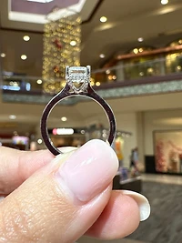 2.12 Carat Emerald Cut Lab-Grown Diamond Ring 14KT White Gold Size 7