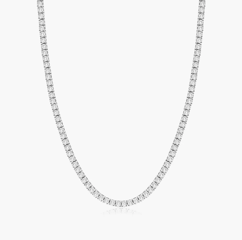 Lab-Grown Diamond Tennis Necklace 8.30 Carats  14KT White Gold
