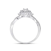 14kt Gold Womens Princess Diamond Square Promise Ring 1/5 Cttw