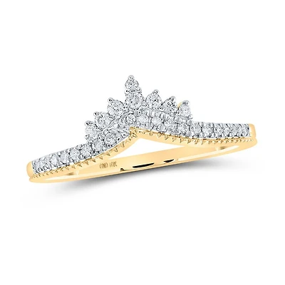 10kt Yellow Gold Womens Round Diamond Enhancer Wedding Band 1/6 Cttw