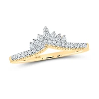 10kt Yellow Gold Womens Round Diamond Enhancer Wedding Band 1/6 Cttw
