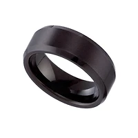 Tungsten Black Mens Brushed Comfort-fit 8mm Sizes 7 - 14 Wedding Band