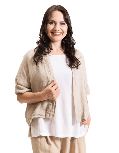 Riccarda Linen Gauze Cardigan