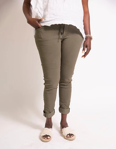 Miel Olive Power Stretch Trousers