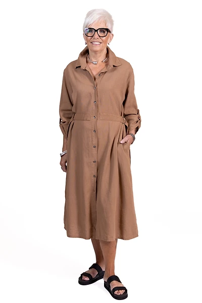 Odessa Dress in Hazelnut Brown