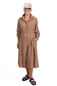 Odessa Dress in Hazelnut Brown