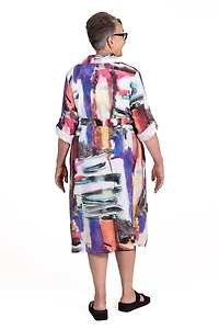Odessa Dress in Modern Brush Print