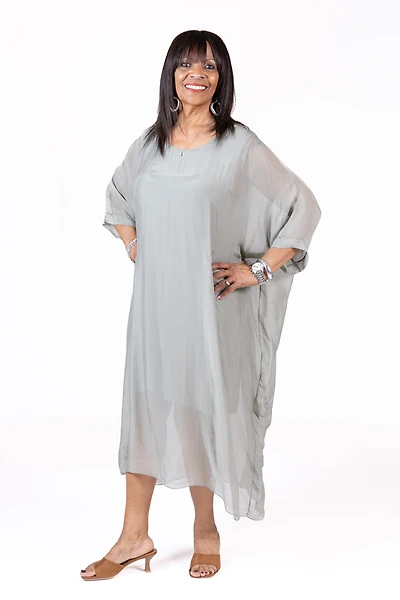 Seta Dress in Cypress Green