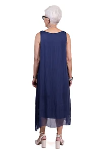 Ilaria Silk Dress in Midnight