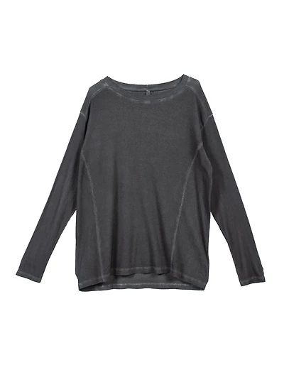 Nicola Ribbed Crew Neck Charcoal