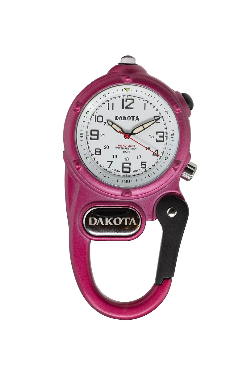 Miniclip Microlight - Pink Case White Dial