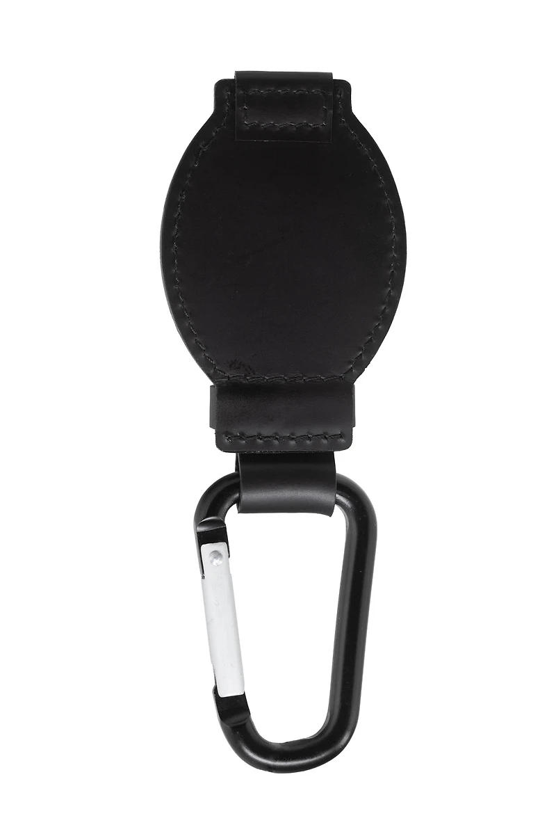 Leather Clip - Silver Case White Dial Black Holder