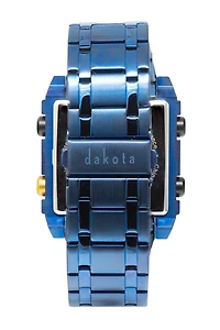 BIG Square Digi - Blue Case Black Dial Blue SS Band