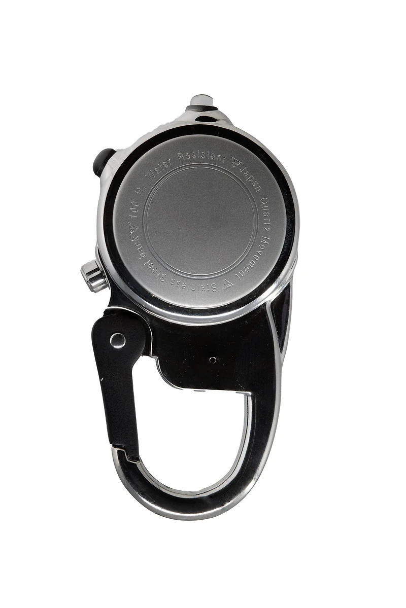 Miniclip Microlight - Chrome Silver Case Black Dial