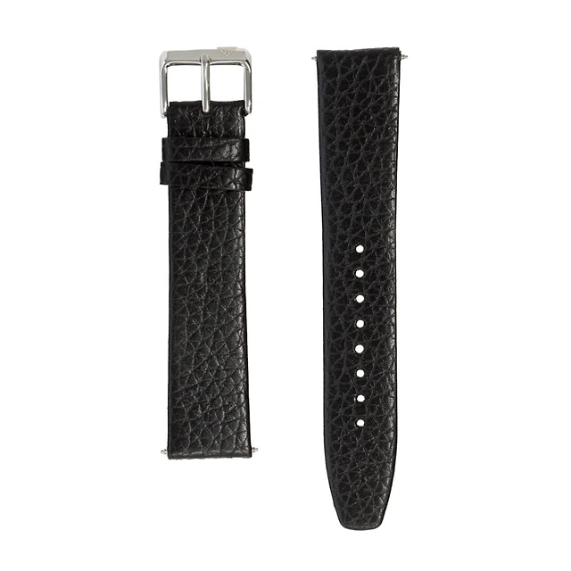 20mm Black Slim Shrunken Leather