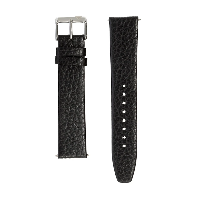 20mm Black Slim Shrunken Leather