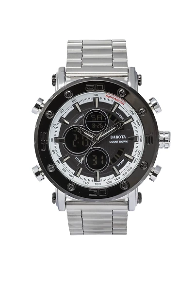 Dress Ana Digi 3 Eye - Silver Reverse LCD