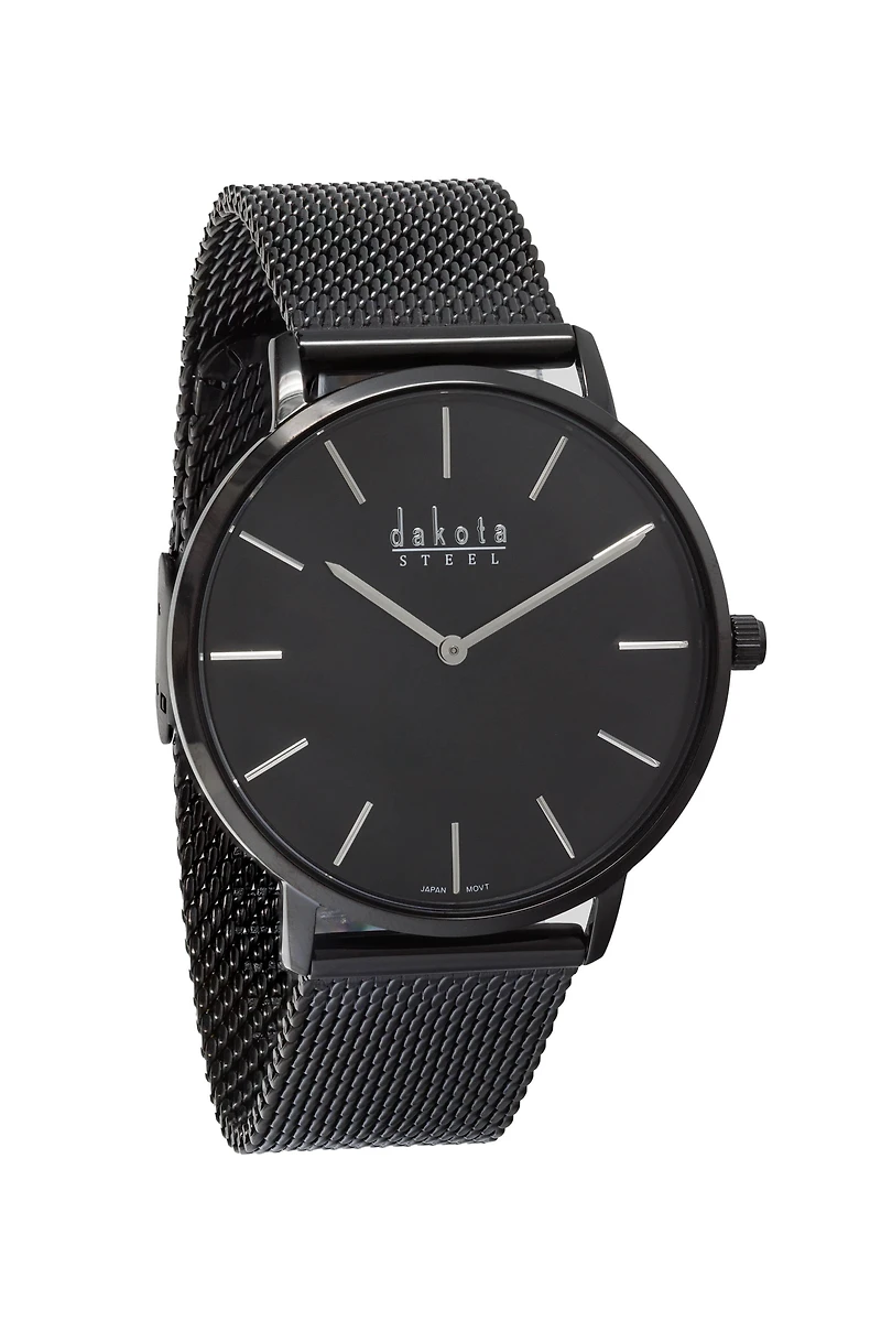 Slim Vintage - Black Case/Dial Black Mesh