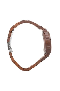 Wood Spider Midsize - Red Sandalwood Case and Band. Blue Sunray Dial
