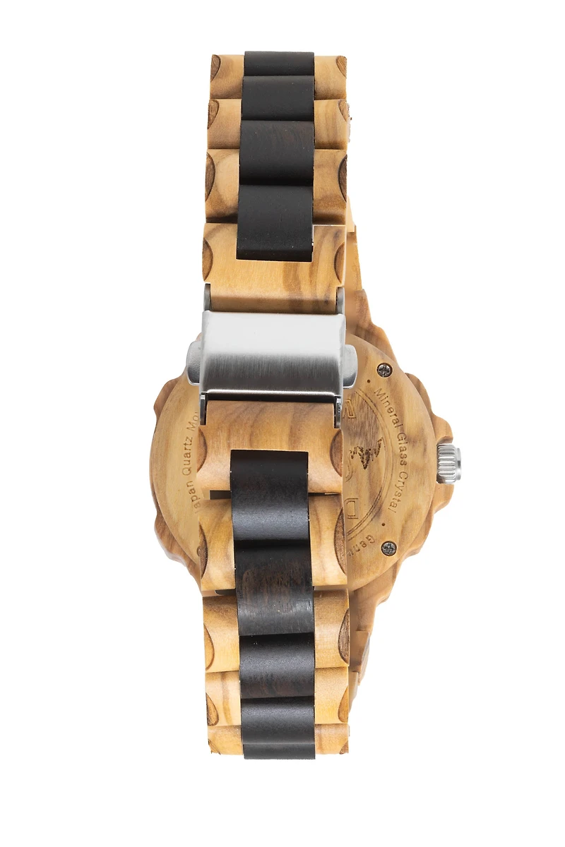 Wood Spider Midsize - Olivewood Case. Ebonywood Dial. Olivewood/Ebonywood Band