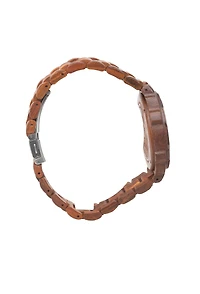 Wood Spider - Red Sandalwood Case and Band. Blue Sunray Dial