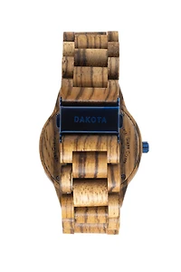 Day/Date Wood - Zebrawood Case/Band Blue Dial