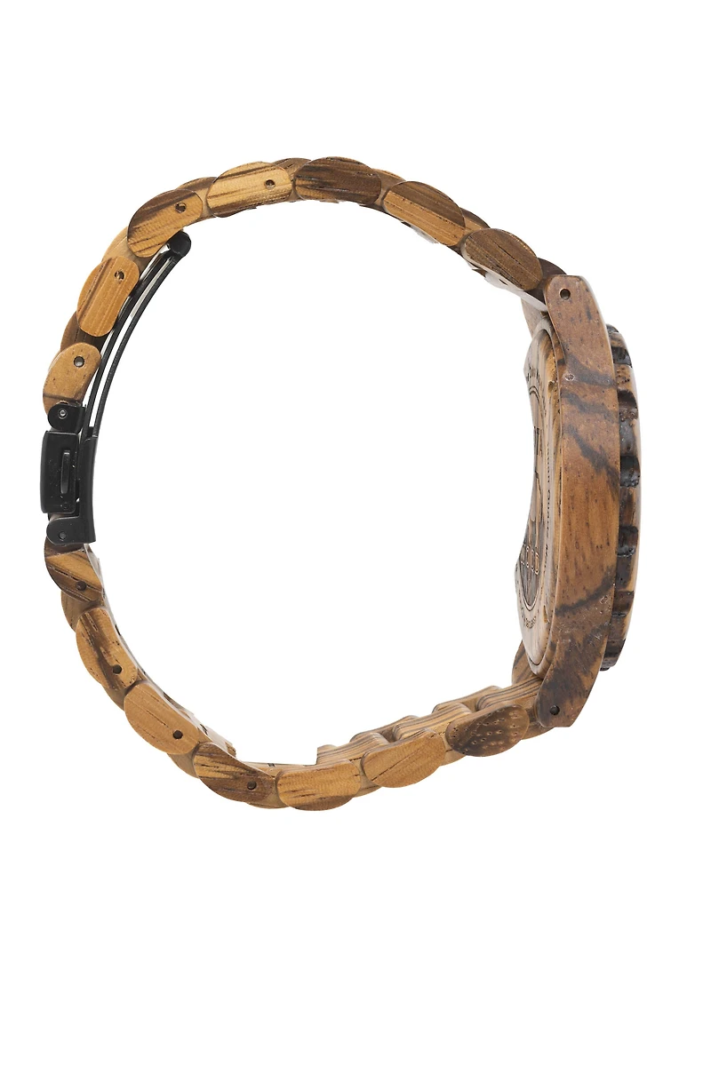Day/Date Wood - Zebrawood Case/Band Green Sunray Dial