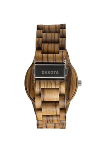Day/Date Wood - Zebrawood Case/Band Red Sunray Dial