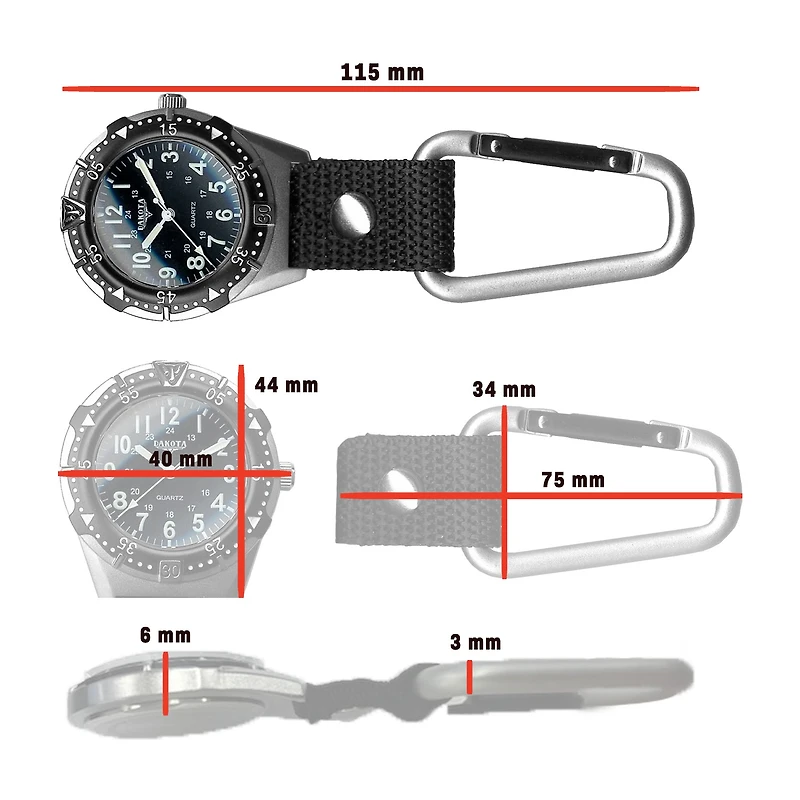 Aluminum Backpacker - Silver Case Black Dial
