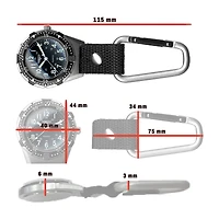 Aluminum Backpacker - Silver Case Black Dial