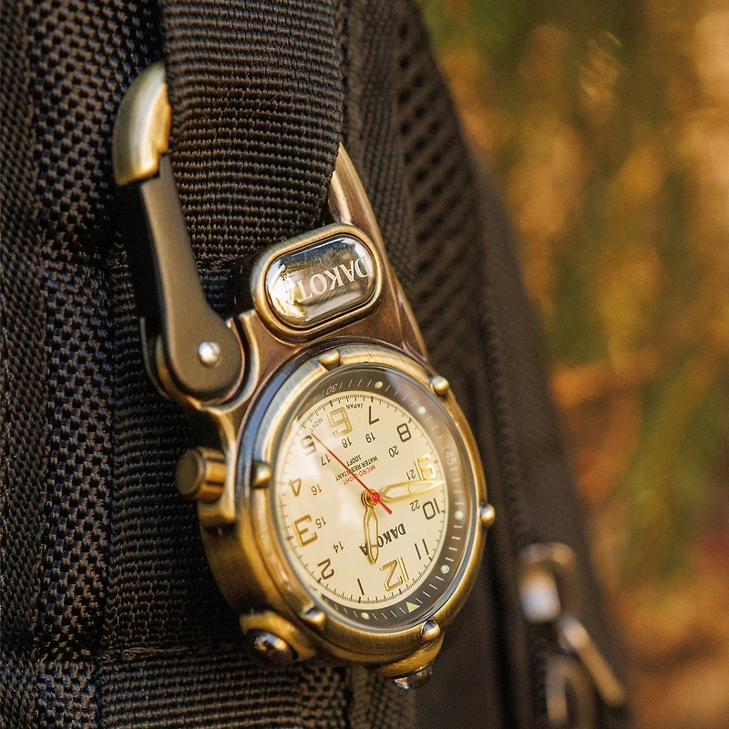 Miniclip Microlight - Antique Brass Case with Cream Dial