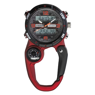 Analog Digital Miniclip - Red Case with Red/Black Dial and Normal LCD