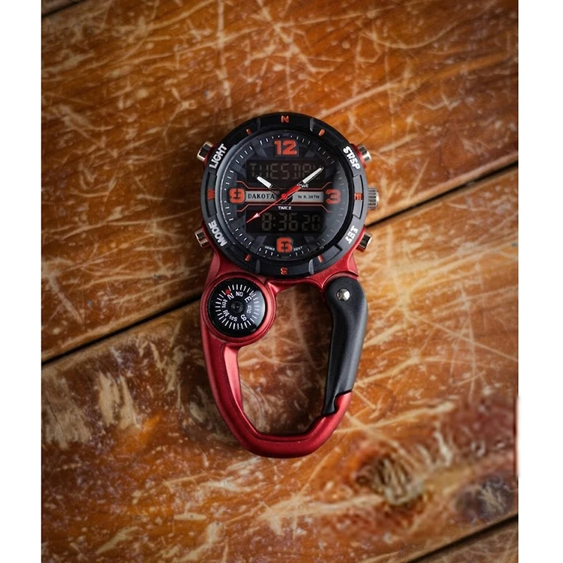 Analog Digital Miniclip - Red Case with Red/Black Dial and Normal LCD