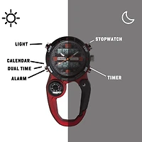 Analog Digital Miniclip - Red Case with Red/Black Dial and Normal LCD