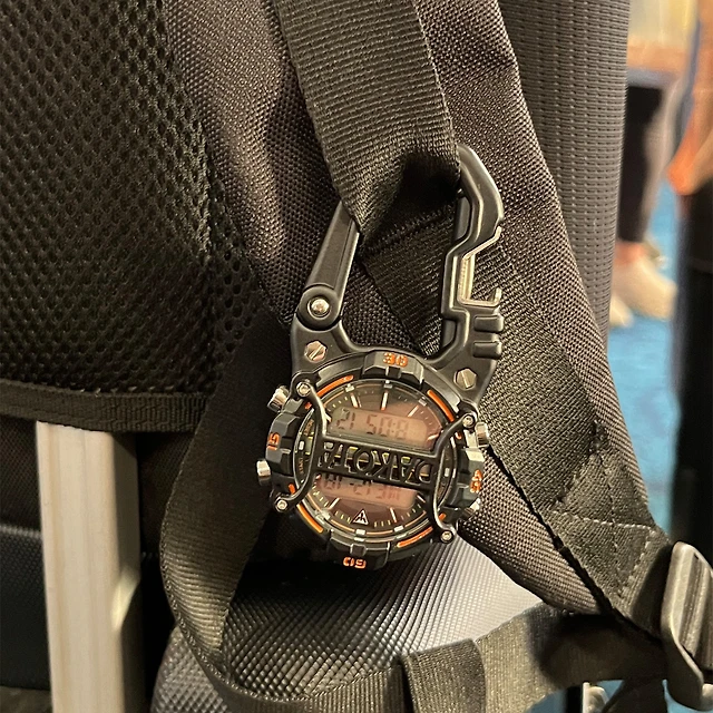 Digital Cage Clip Bottle Opener / Black Case - Orange Accents