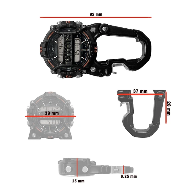 Digital Cage Clip Bottle Opener / Black Case - Orange Accents